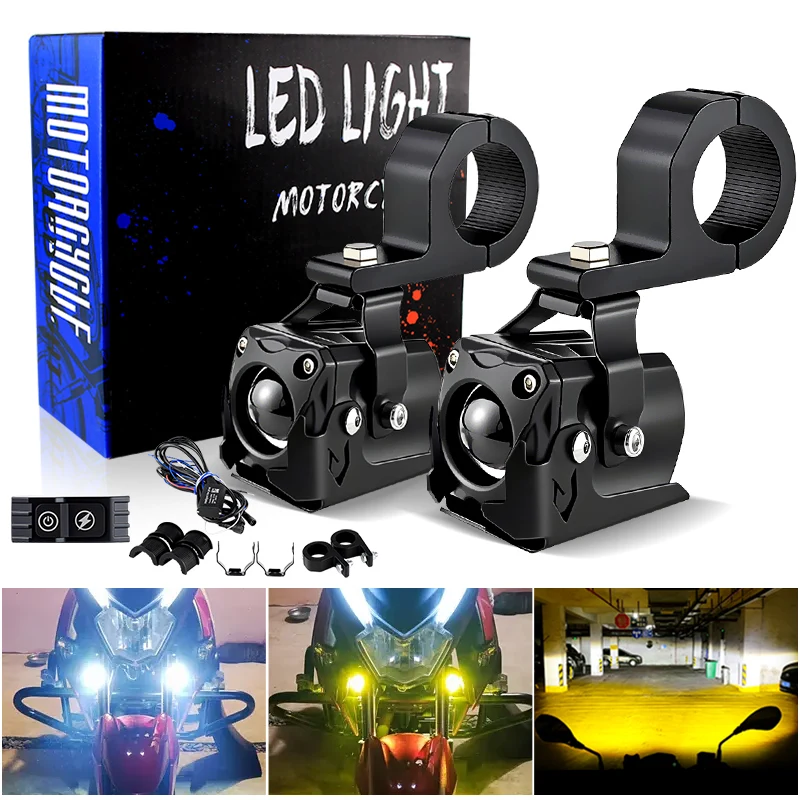 

Дополнительные фары для мотоциклов DRL, светодиодные прожекторы для двигателя, противотуманные фары для Honda Yamaha Tenere 700 TRACER 900 Suzuki BMW R1200GS ADV