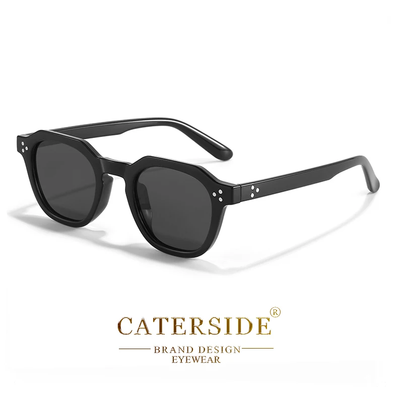 CATERSIDE Retro Polarisierte Sonnenbrille für Herren, ultraleichter TR90-Rahmen, Polygon-Sonnenbrille für Damen, hochwertige Outdoor-Reisebrille
