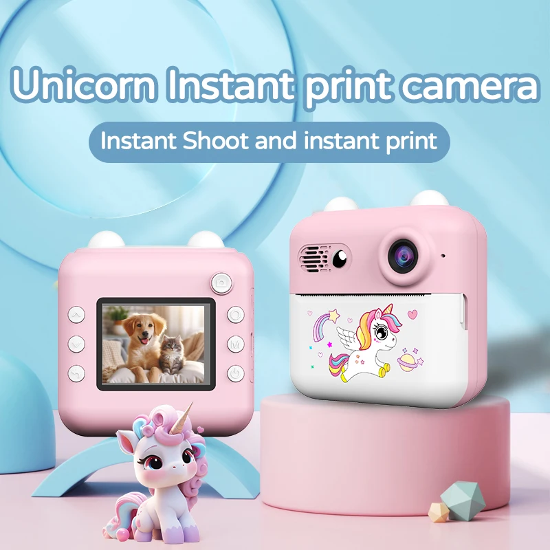 Kids Camera Instant Print, Selfie Digital Camera for Kids Boys& Girls Ideal Kids Toys Gifts HD Instant Print Camera for Kids,