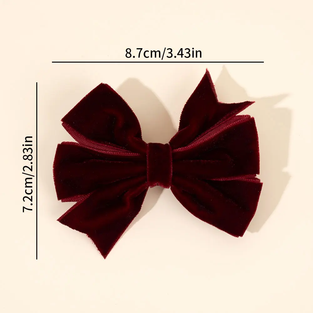 2pcs Vintage Kids Hairpins Barrette Korean Velvet Hair Bow Clip For Girls Sweet Bowknot Headwear Children Hair Accessories