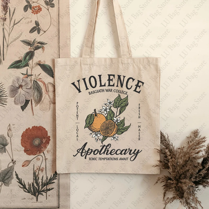 Borsa per la spesa in tela con motivo Apothecary portabebole viola miglior regalo borsa a tracolla pieghevole alla moda Basgiath War College Totes