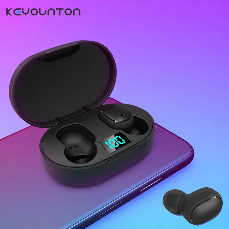 E6S HiFi Bluetooth-Compatible V5.0 Earphone Wireless Headphones Stereo Headset Sport Earbuds With Charging Box For Xiaomi iPhone