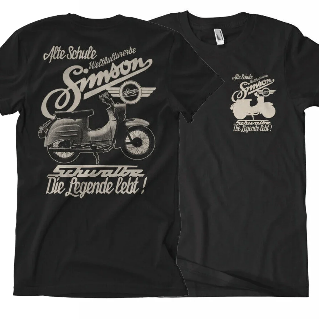 Cheavyweight streetwear Simson Schwalbe The Legend Vintage S50 S5 Motorcycle 100% Cotton Summer Short Sleeve Casual Mens T-shirt