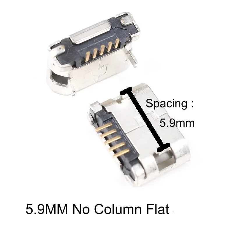 8PCS-Micro 5pin soket konektor Micor Usb datar wanita penuh SMT Mini mikro USB konektor Jack pengisian port transmisi Data