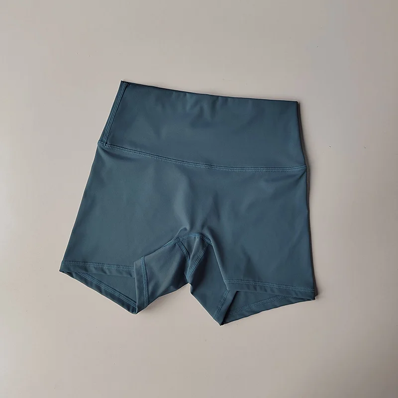 Hautfreundliche Yoga-Shorts in Nude-Optik, hohe Taille, hüftformend, enge Sportshorts, schnelltrocknend, für Training, Laufen, Fitness, Hot Pants für den Sommer. – Detail 12