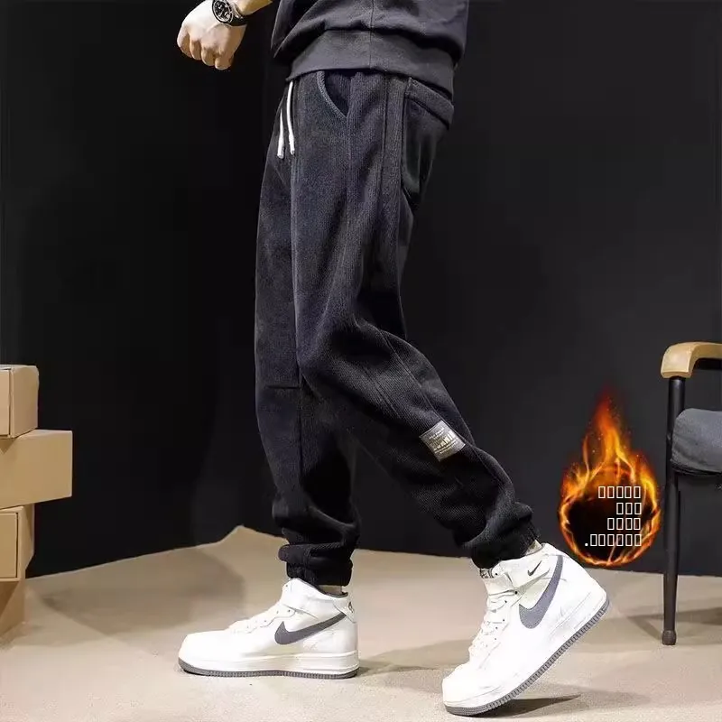 

Вельветовые брюки Thiened Fce, мужские свободные повседневные длинные брюки, осенне-зимняя одежда, удобные дышащие полиэфирные волокна