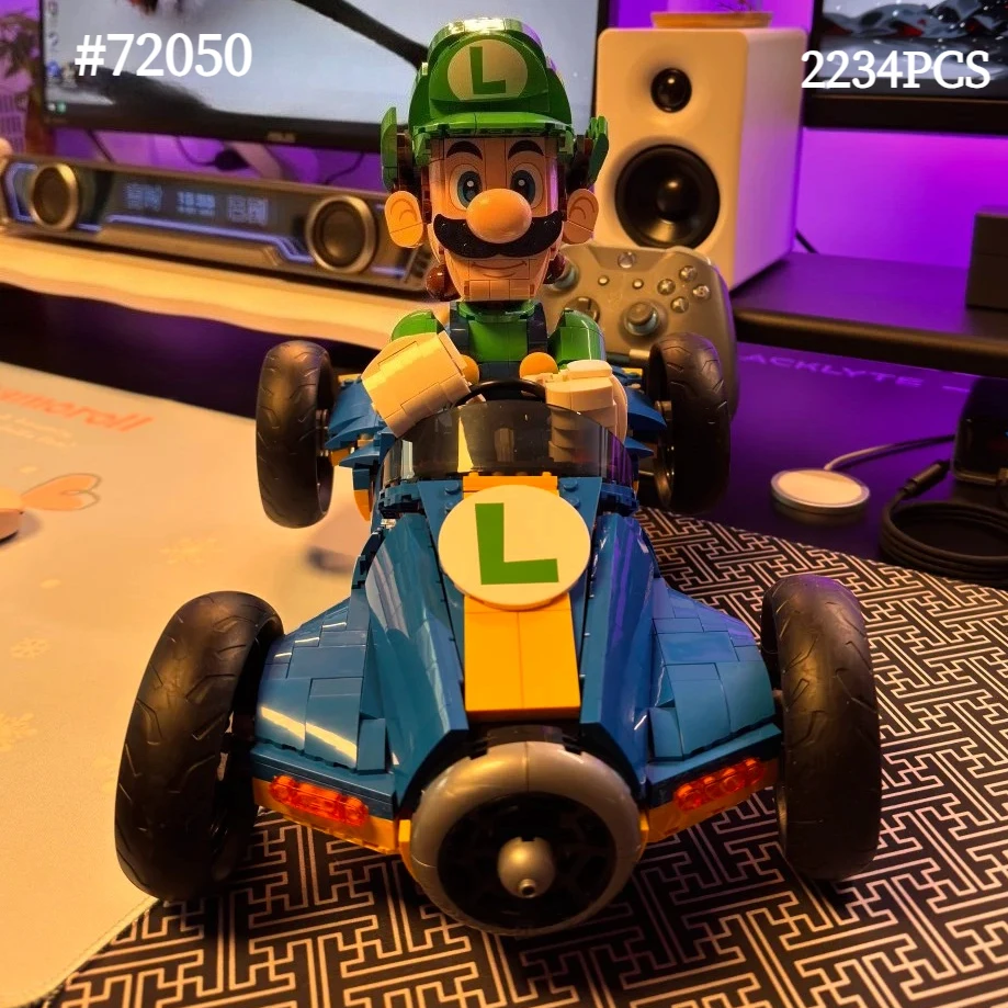 2026 New In Stock 72050 Super Mario Luigi 2234pcs Car Model Assembly Super Mario Kart Car Toys Kids Ornament Gift