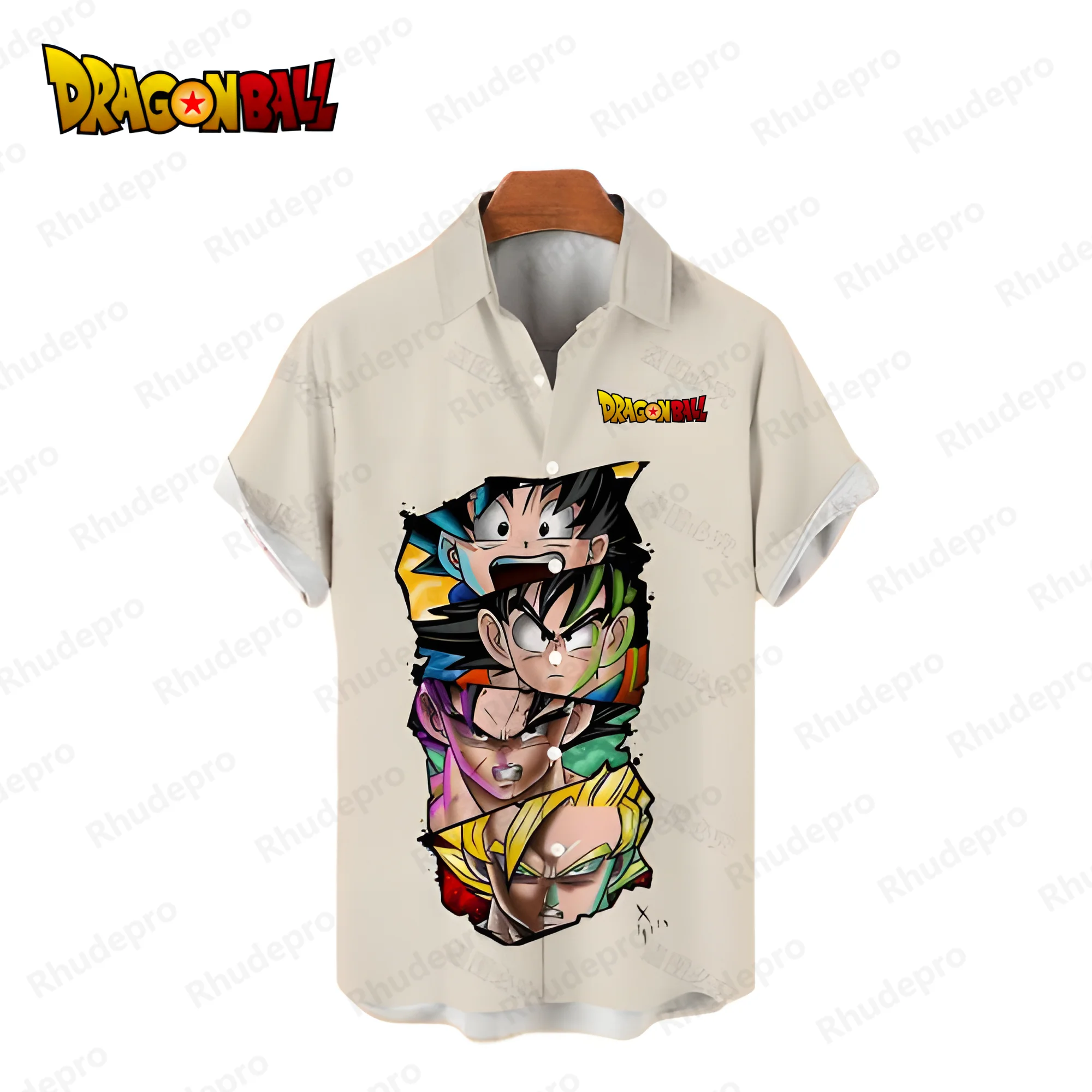 Dragon Ball Z Herren hemden Vegeta Beach Style Harajuku Herren Social Shirt Sommer Bluse Tops Kurzarm Mode Y2k Anime