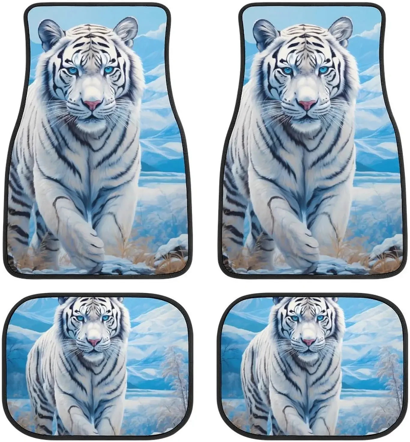 

Автомобильные коврики Animal Tiger, 4 шт., передние и задние ковры для автомобиля, универсальные автомобильные коврики, подходят для большинства автомобилей