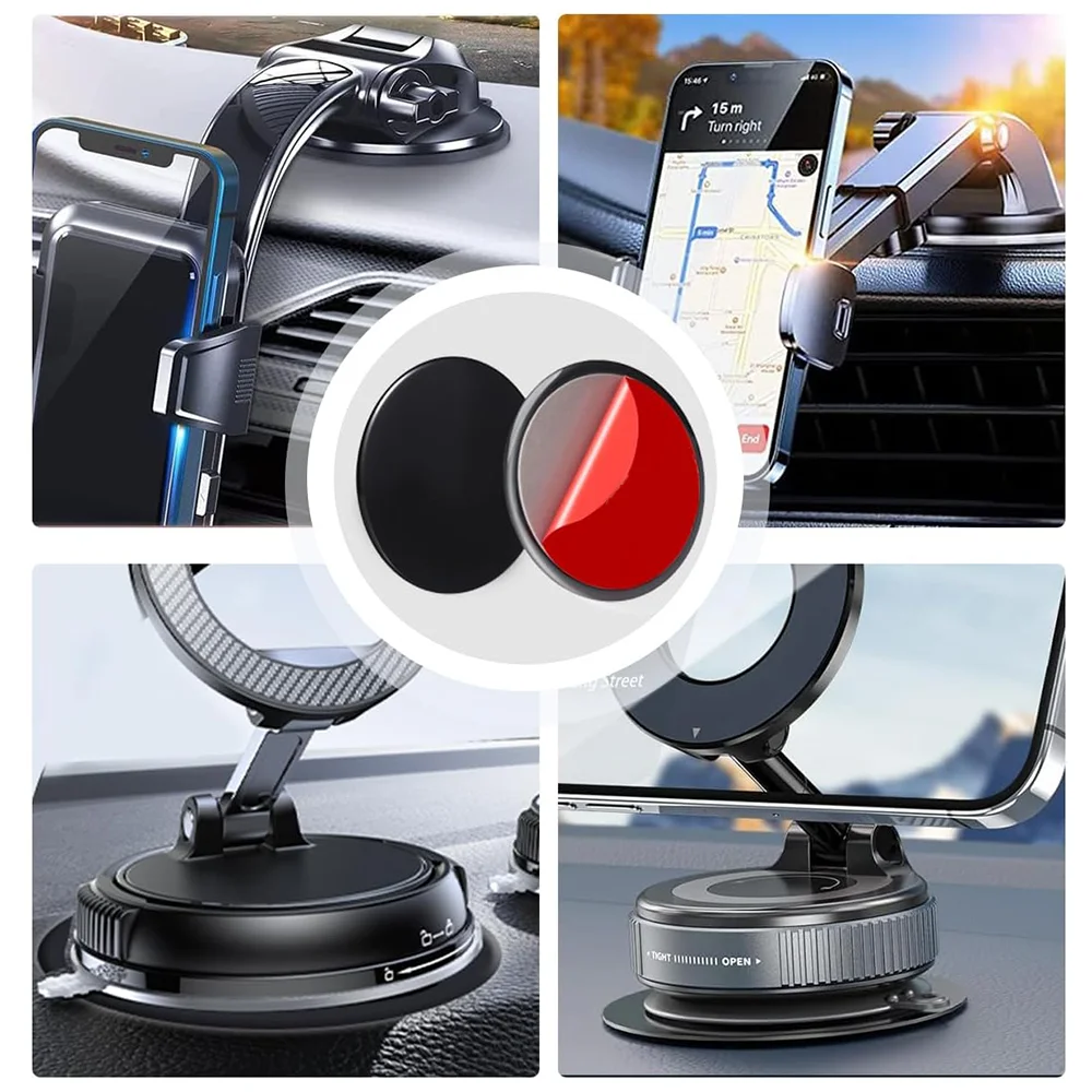 سيارة شفط كأس لاصق ملصق القرص وسادة قاعدة ل GPS المحمول حامل جوّال بلاستيكي حامل المغناطيسي حامل جبل الحرة حلقة مغناطيسية معدنية #4