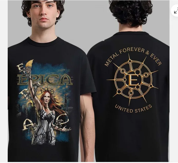 

Epica 2025 Exclusive US Tour Merch Fight To Survive reprint T-Shirt.