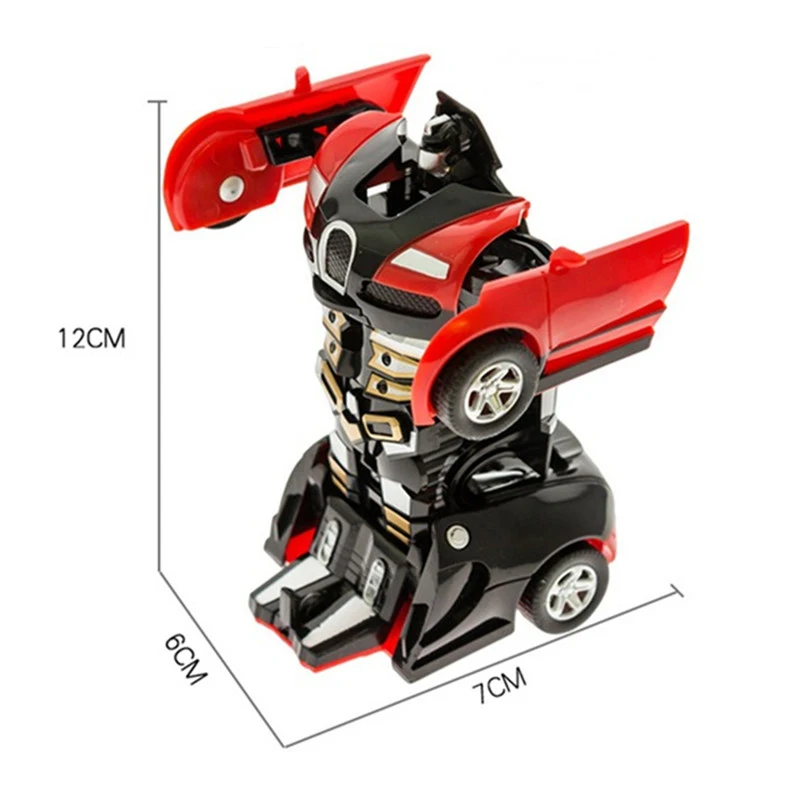 Robô transformador automático diecasts brinquedo para meninos, carro modelo de plástico, deformação de uma tecla, mini carro engraçado, presentes incríveis para crianças, 2 em 1