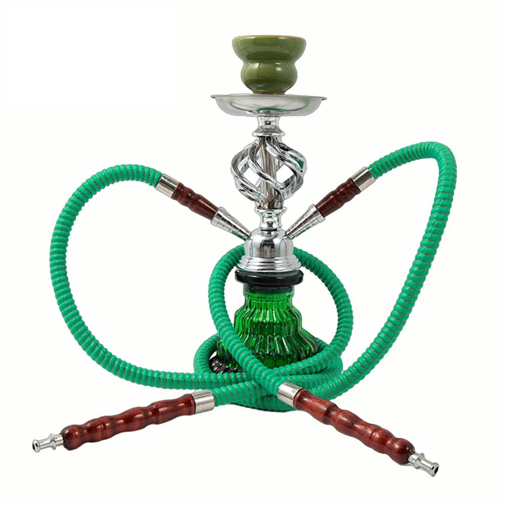مجموعة شيشة الشيشة الزجاجية الكاملة مع ملقط وعاء السيراميك خرطوم الشيشة الشيشة Nargile Sheesha Narguile Chicha أنابيب المياه النرجيلة