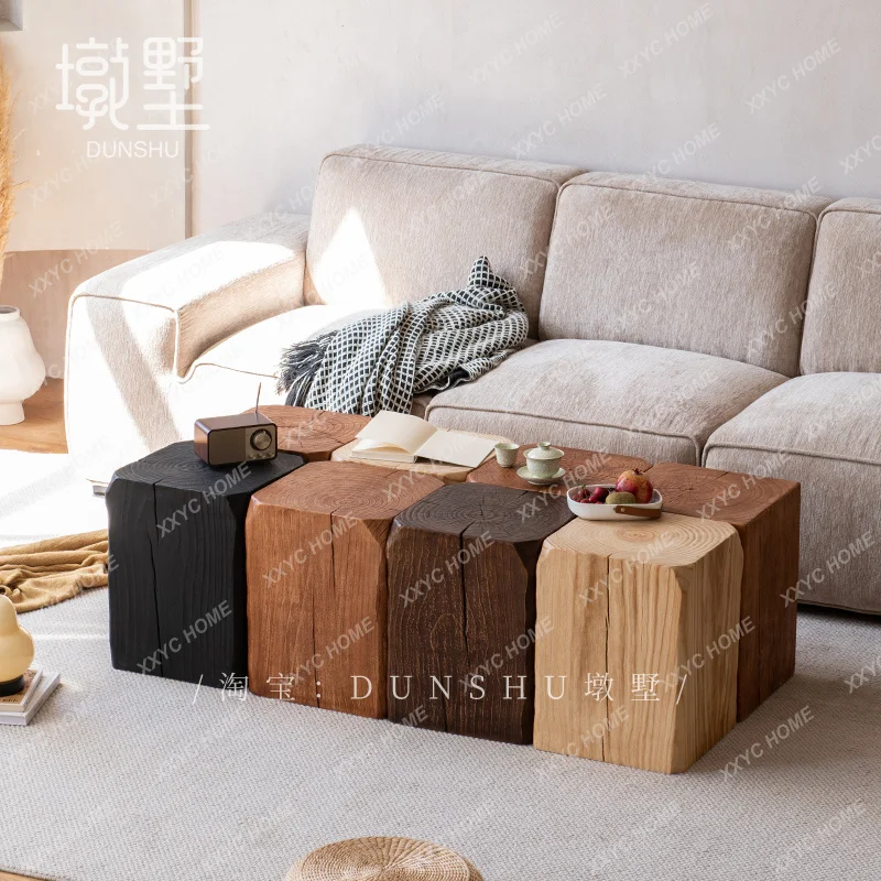 

Household simple log coffee house side few ornaments B & B furniture low stool