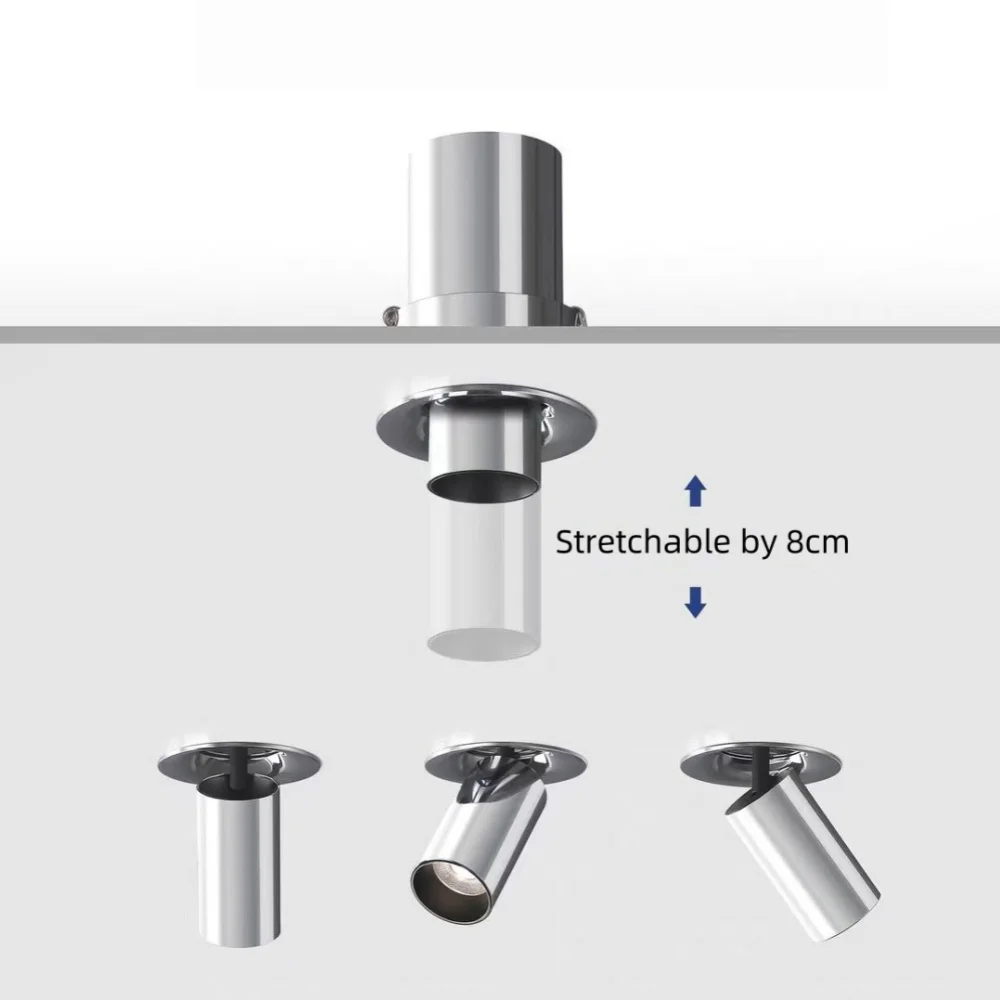 

LED luxury electroplated stretch spotlight, universal angle adjustable ceiling light 7W10W12W embedded wall wash light