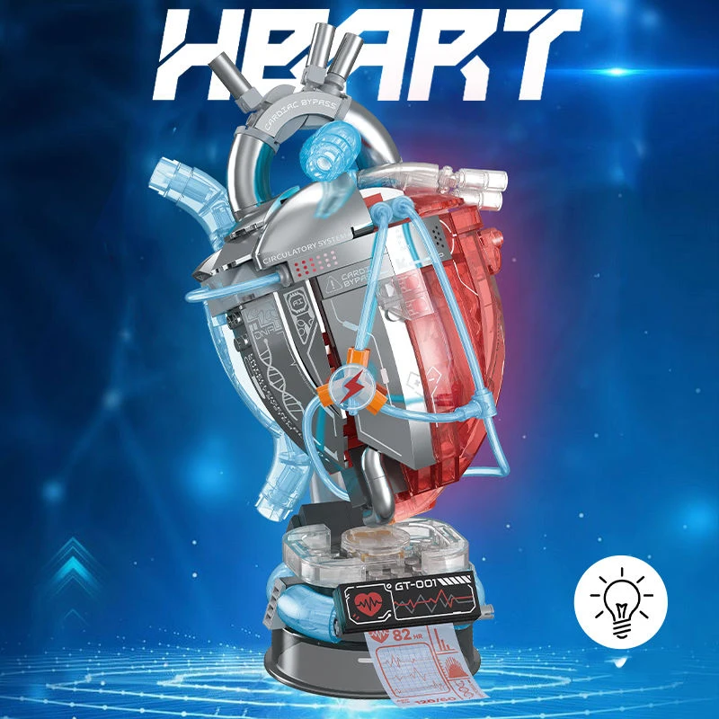 

Идея, строительный блок для органов, наборы моделей для строительства сердца, кирпичные фигурки, развивающие игрушки со световой коллекцией для детей, подарки