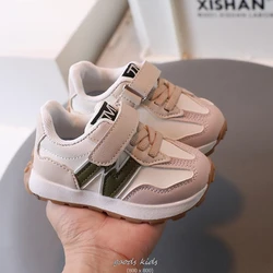 Spring Sneakers for Kids Boys PU Leather Fabric Casual Shoes 1 to 6 years old Fashion Children's Flat School Shoes Teenage