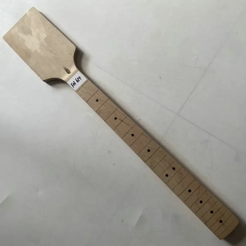 FN614 Unfinished  Electric Guitar Neck Maple Wood  22 Frets for  DIY Guitar  Parts  Nature NO Frets And Paints Headstock Uncut