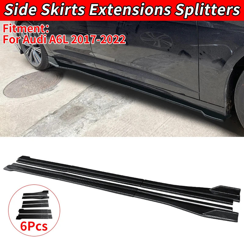 

Car Side Skirt Extension Rocker Plate Lip Separator Bumper Only Fit fFor Audi A6 2017 2018 2019 2020 2021 2022 Kits Accessories