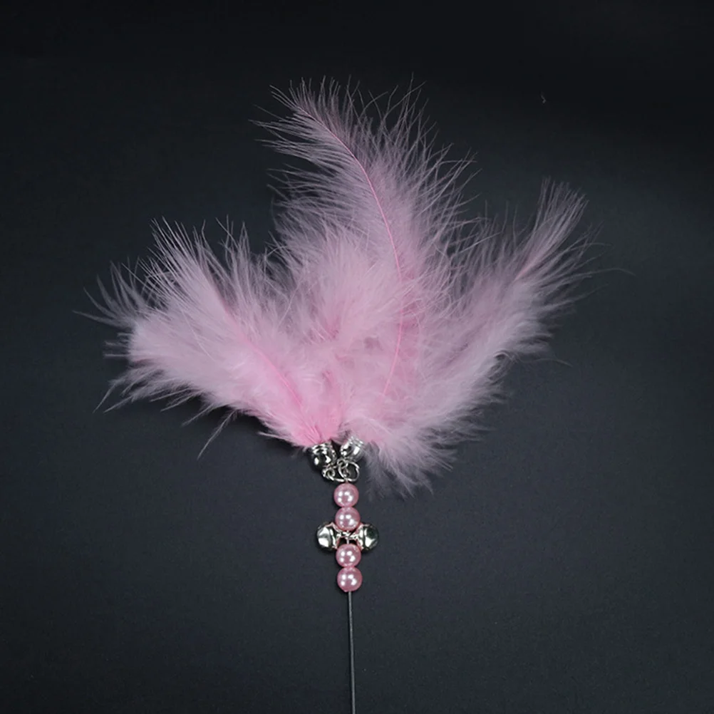 

Cat Teaser Jingle Bell Flirting Stick Interactive Pet Supplies for Cats Real Food Look Bright Color Fade Resistant