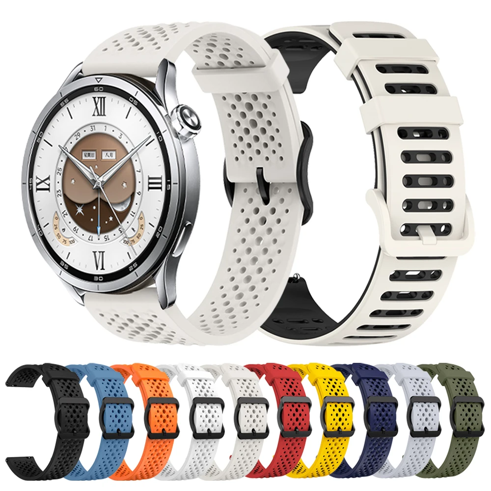 22mm Silikon-Uhrenarmband für Xiaomi Watch 5 S5 46mm Ersatzarmband Mi Watch 2Pro S4 S3 S2 S1 Pro Color 2 Atmungsaktives Sportarmband
