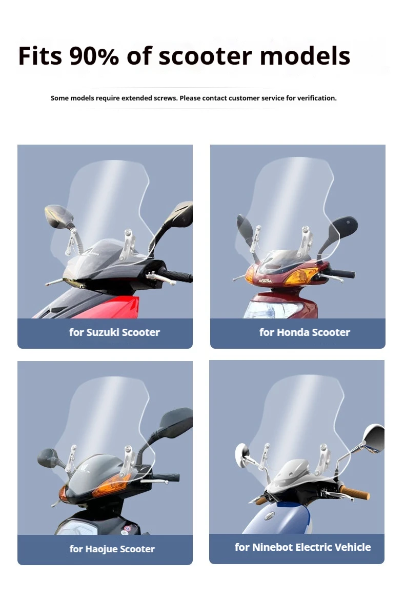 Universal Scooter Windshield Crossbar Modified Wind Deflector Bracket Kit for Haojue AFR125 Honda NCR125 Motorcycle Accessories