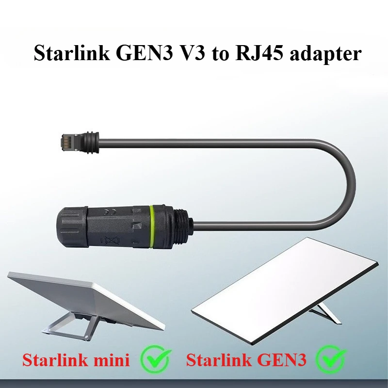 Starlink Gen3/V3 Router Starlink Cable Extension Cat6 Gigabit Ethernet Cable Plug/Dish For Starlink Satellite Outdoor Waterproof