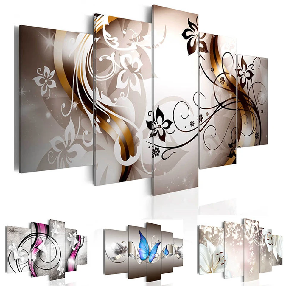 Pieno quadrato/rotondo diamante ricamo orchidea fiore astratto farfalla 5D pittura diamante arte 5 pannello diamante mosaico arte