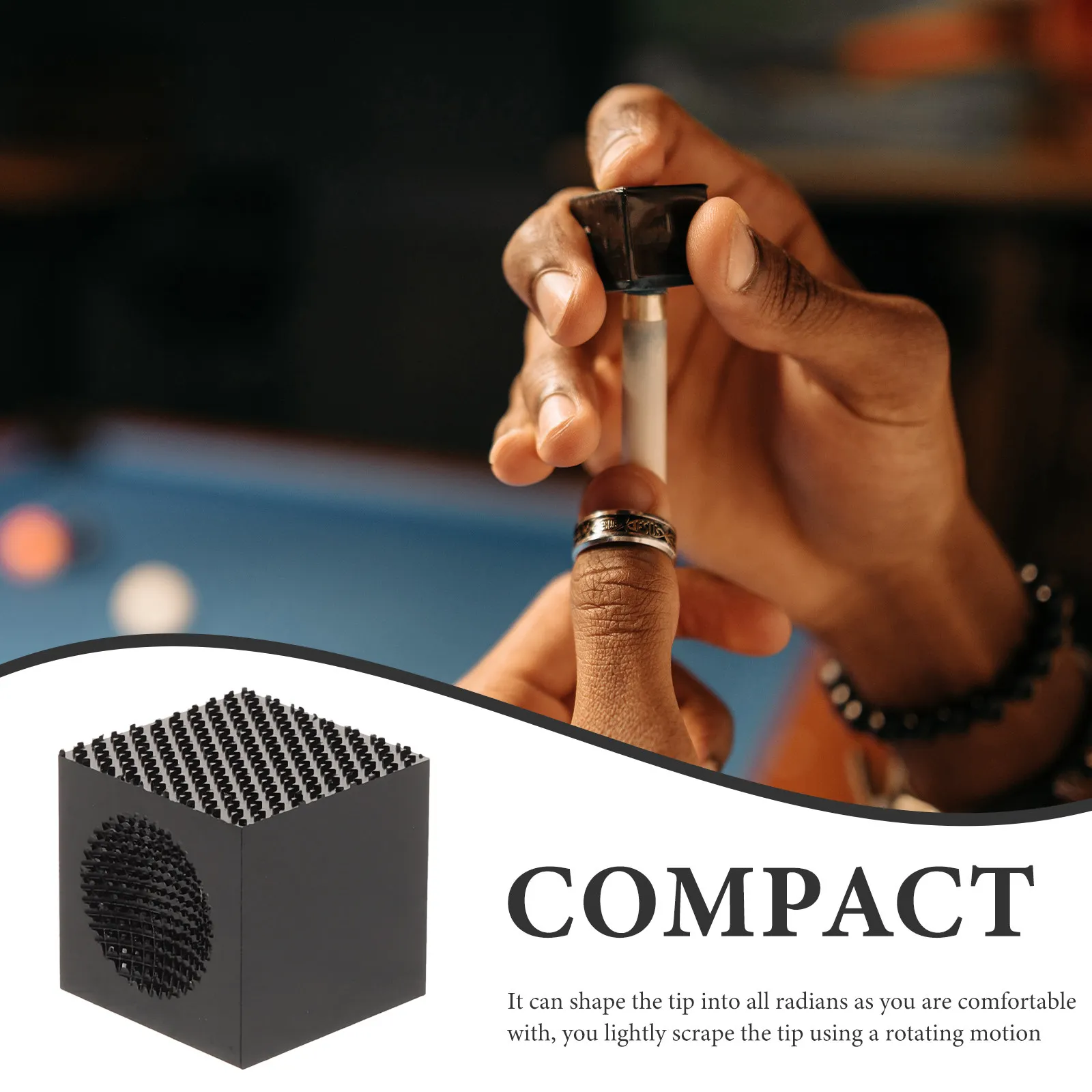Cue Tip Shaper Burnisher File Tool Metal Construction for Billiard Pool Snooker Cues Portable Tip Scuffing and Radius Adjustment