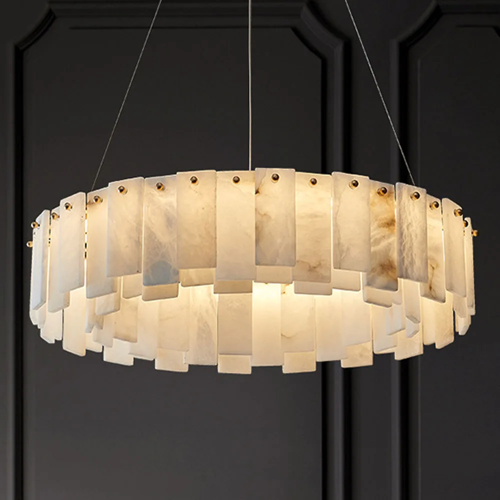 

Round Design Modern Marble Chandelier Living Room Decoration Led Hanglamp Bedroom Light Ac110v 220v