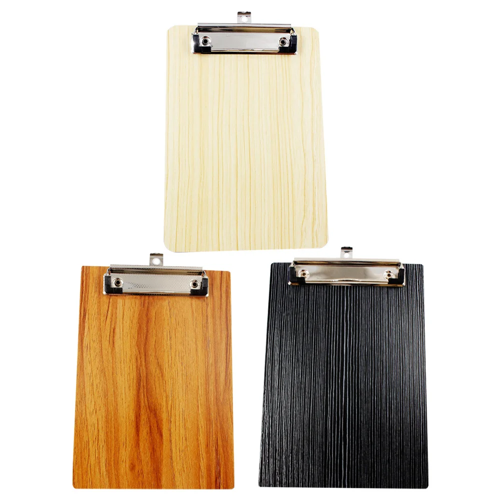 

3 шт. деревянная доска для письма, портативный буфер обмена, гибкий многоцелевой зажим для хранения документов для домашнего офиса и школы
