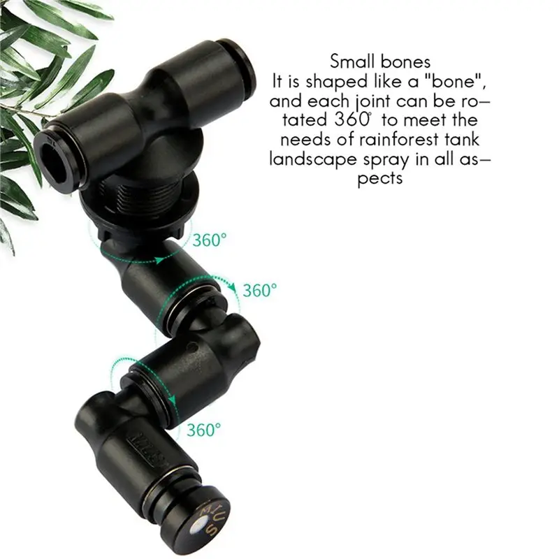 10X MIUS Reptiles Fogger Mist Sprinkler Rainforest Tank 360 Adjustable Aquarium Aquatic Pet Cooling System,A