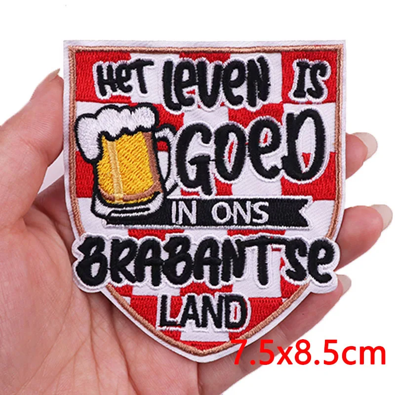 Netherland Carnival Brabant Emblem Embroidered Patches For Clothing Stickers Iron On Patches On Clothes Sew Applique Patch Badge