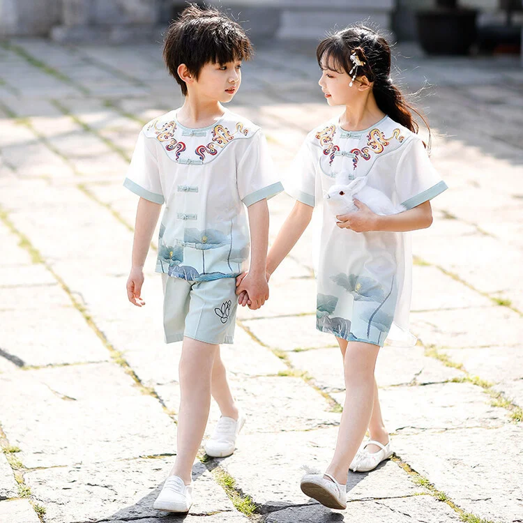 School Uniforms for Primary School Students: Chinese Style Class Clothes; Children's Performance Clothes for June 1;