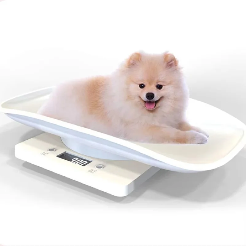 Pet Dog/Cat Electronic Scale with LCD Display 29x18cm Removable Tray Kitchen/Hospital Balance Max Weighing 10KG for Cats And Dog