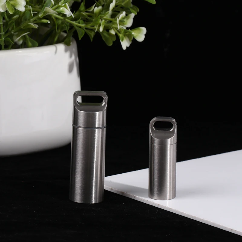 صندوق حبوب دواء صغير مقاوم للماء من التيتانيوم، حاوية حبوب منع الحمل المحمولة