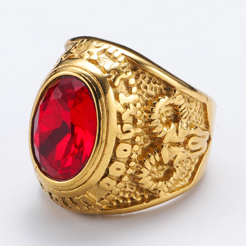 العصرية الشرير نمط كبير الأحجار الكريمة الخاتم خواتم للرجال موضة الفولاذ المقاوم للصدأ رام رئيس مجوهرات القوطي اكسسوارات