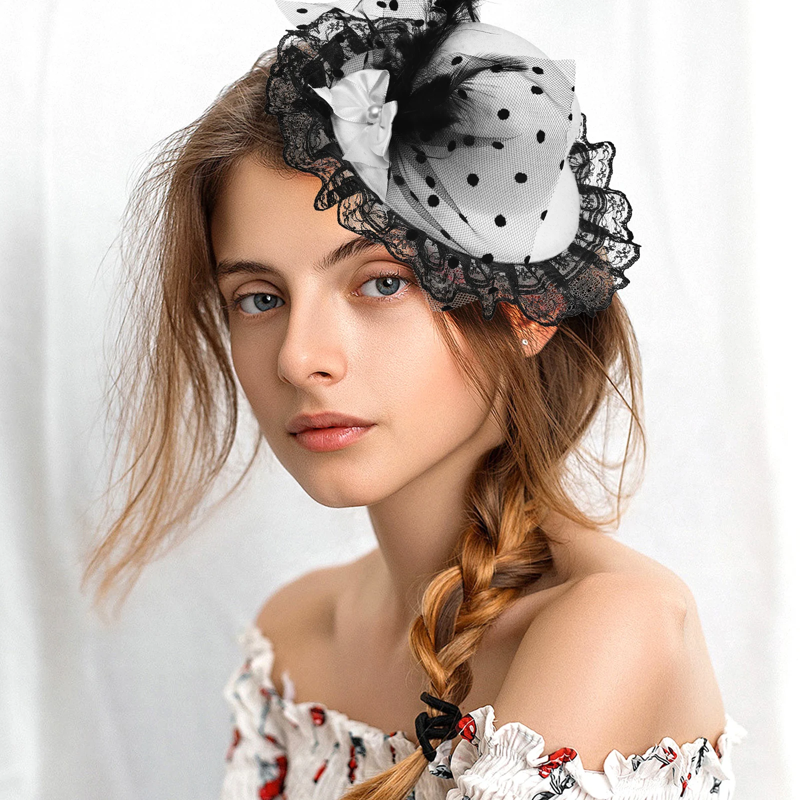 

3 Pcs Fascinator Hats Women Hair Accessories Elegant Bow Hat with for Tea Party Wedding Banquet Black