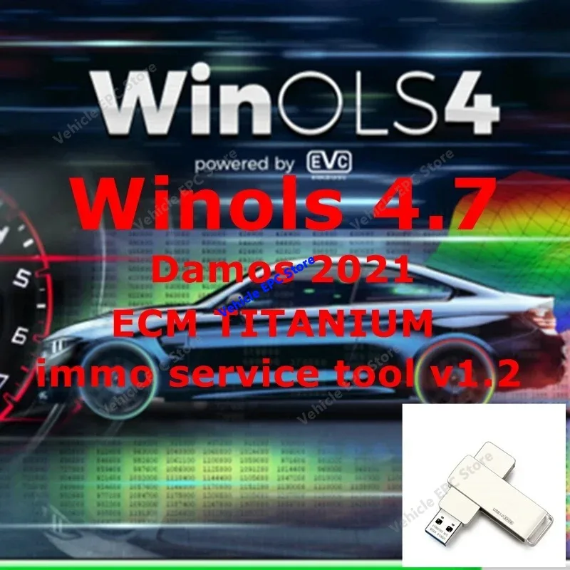 2026 Hot WinOLS 4.7 Auto Repair Software with Damos 2021 Files ECM Titanium 26100 Immo Service Tool V1.2 Auto Repair Software