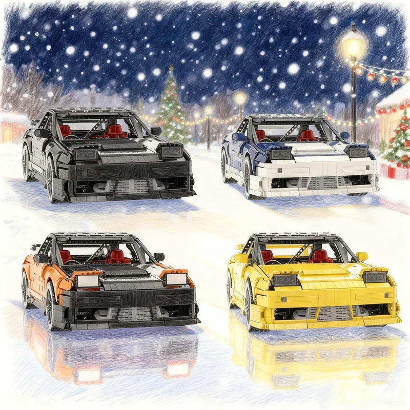 

4183pcs MOC Nissan 180SX 240SX Type X Technical Model Building Blocks Toy Gift Creative Display Collectible Desk Premium Adult
