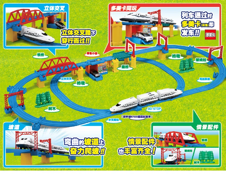 TAKARA TOMY-Train électrique à trois sections Tomica N700 Shinkansen, ensemble évité, peut être combiné avec 3 systèmes de voie, jouet pour garçon