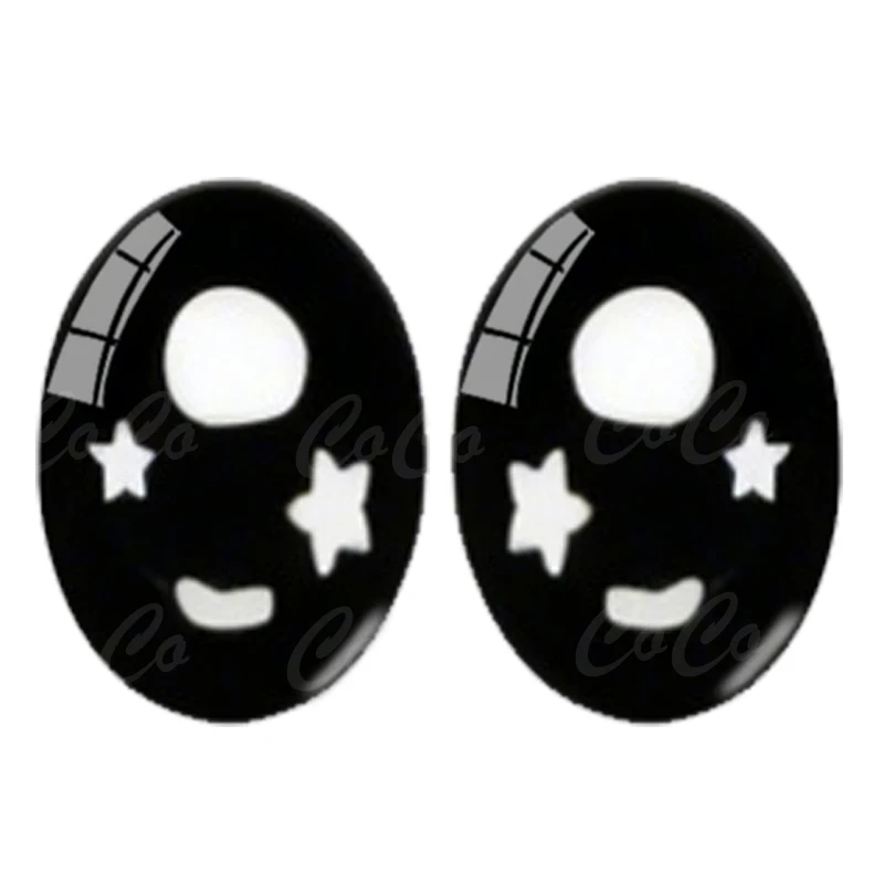 6pairs Cartoon Pop kristal Oog Sterren leerlingen 8x10mm/10x14mm/13x18mm Ovale foto glas cabochon demo platte achterkant Maken bevindingen