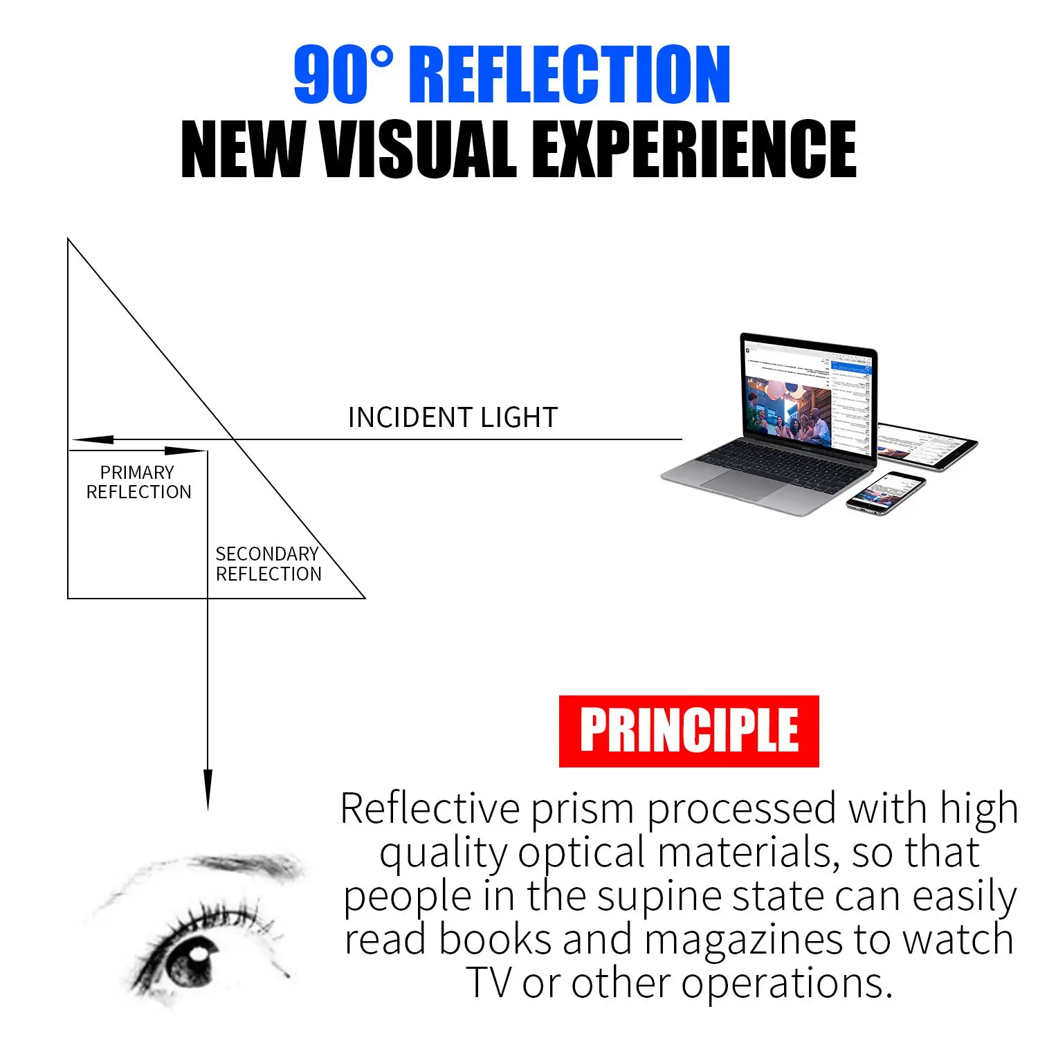 Amazing Lazy Creative NEW Lazy Man Women Comfortable Reading Books Sit Glasses Lying On Bed Lie Down View TV Refractive Glasses