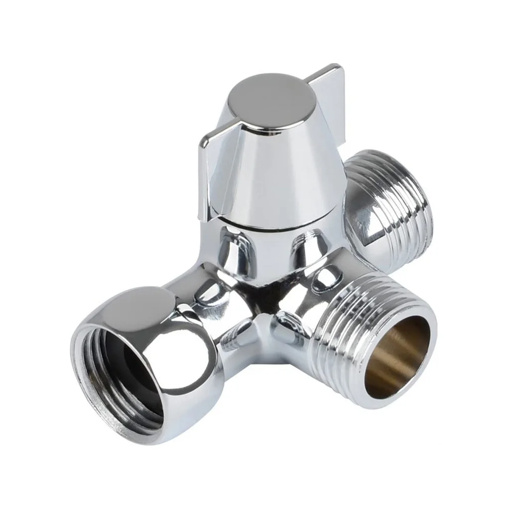 

Silver Brass 3 Way Shower Diverter Valve Switch - Long-lasting Durability Ensuring And Longevity Shower Hose Splitter