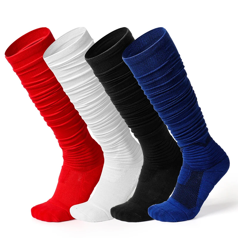 

New High Quality Long Stacked Socks Adult Soccer Socks Thickened Warm Knee High Long Socks Sports for Men