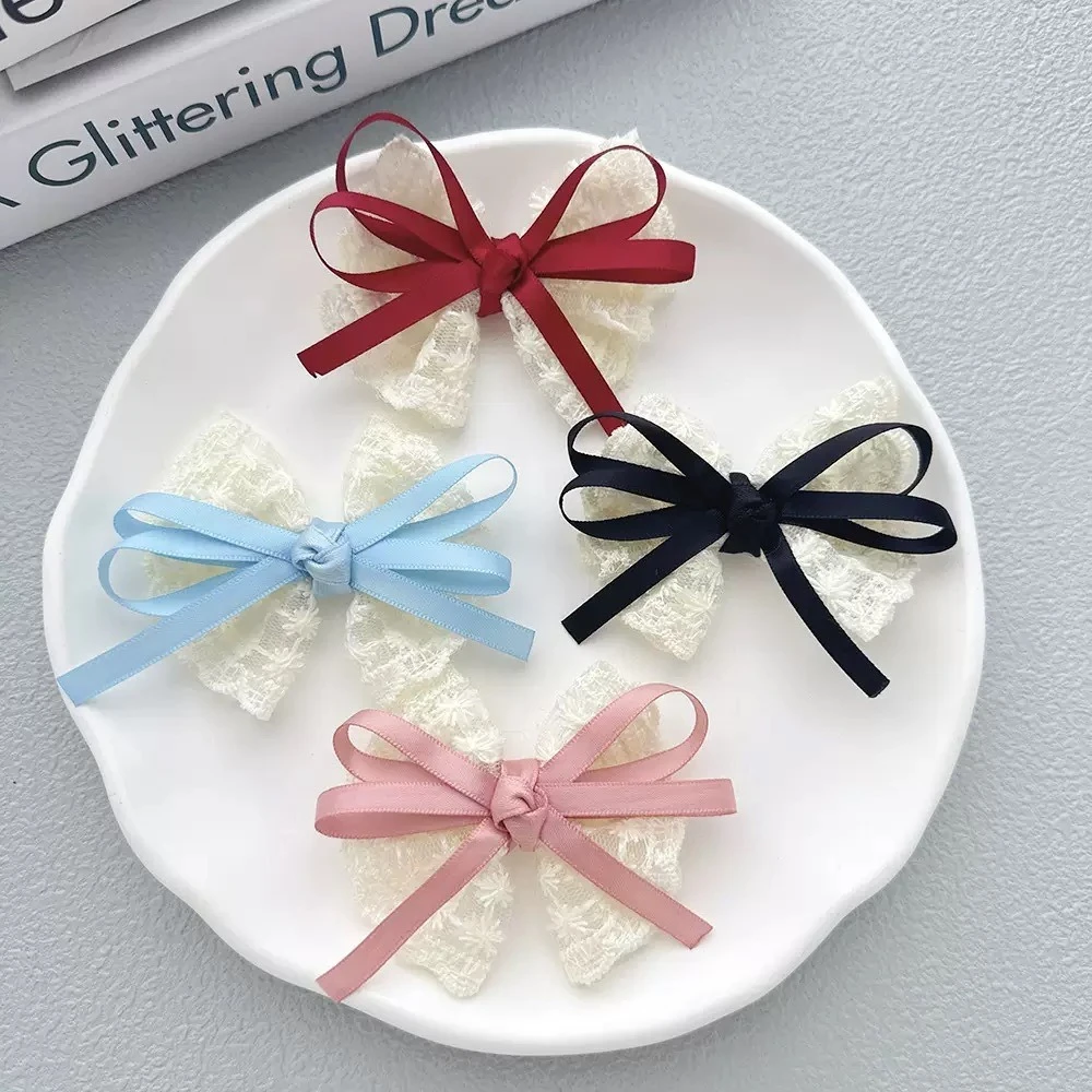 

2PCS/Set New Lace Bow Hair Clips for Baby Girl Korean Sweet Bowknot Kids Barrettes Handmade Headwear Children Hair Accessories