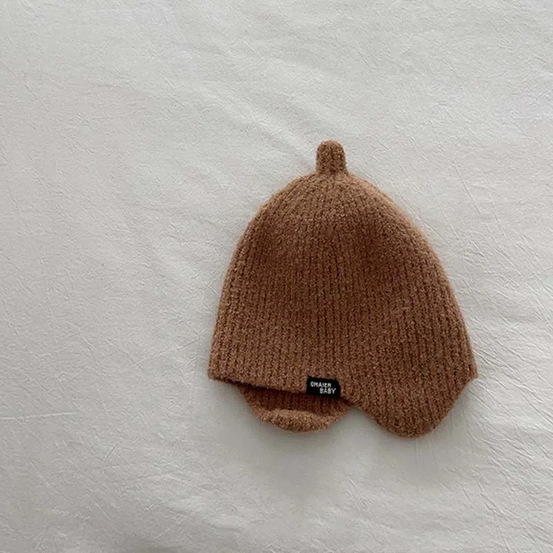 Gorro de punto suave para niños y niñas, gorro de lana con protección para los oídos, cubierta cálida, accesorios de invierno