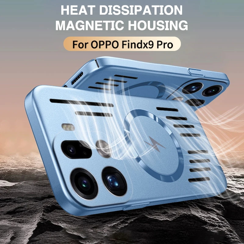 Breathable Hole Phone Case for OPPO Find X9 X8 Pro X9S X9Pro X8Pro 5G Magnetic Hard Cooling Heat Dissipation Original Back Cover