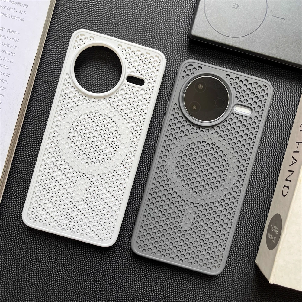 Xiaomi Redmi K80 K70 K60 Ultra Mi 15 14 13 Pro用 放熱冷却バンパーケース 磁気ワイヤレス充電対応バックカバー