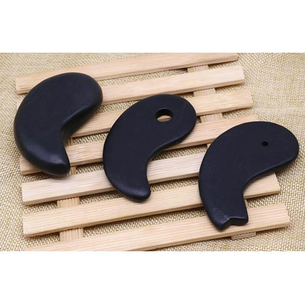 

2Pcs Bagua Ying Yang Natural Stone Massage Tool Small Size Smooth Edges Spa Scraping Board Massaging Board